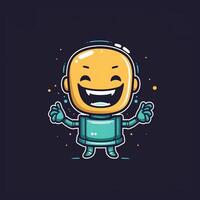 a cute mascot logo of robot photo