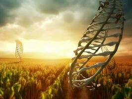 el trascendencia de biotecnología y genético ingeniería. generativo ai foto