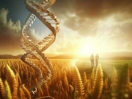 el trascendencia de biotecnología y genético ingeniería. generativo ai foto