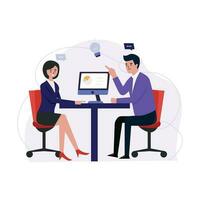 Business consultation flat illustration vector