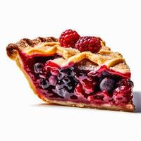 Delicious Berry Pie isolated on white background, photo