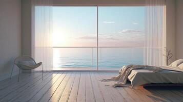 room with sea view. minimal. photo