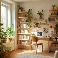 modern design cozy study room. Ai gerated photo