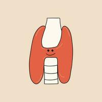 Healthy thyroid. Human organ in cartoon style. Vector illustration in flat style