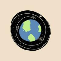 Earth in space. art illustration vector
