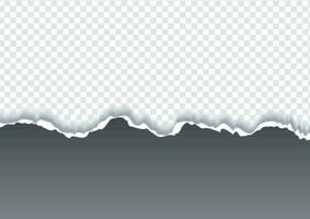 Realistic torn paper with soft shadow on transparent background vector