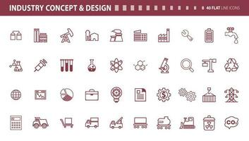 conjunto de plano línea íconos de industria concepto y diseño. vector conceptos para sitio web y aplicación diseño y desarrollo.