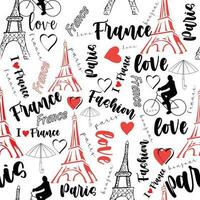 France fashion background Art word seamless pattern, background, surface textures vector