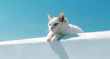 Cute Cat on the Wall, HQ Background, HD Wallpaper photo