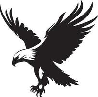 Bald Eagle Black and White Vector Template for Cut and Print