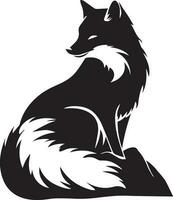 Fox Black and White Vector Template for Cut and Print