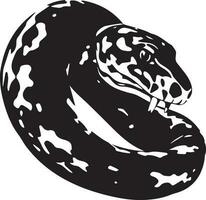 Snake Black And White Vector Template for Cutting and Printing