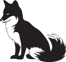 Fox Black and White Vector Template for Cut and Print