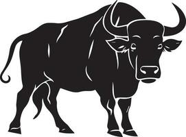 Buffalo Black And White, Vector Template Set for Cutting and Printing