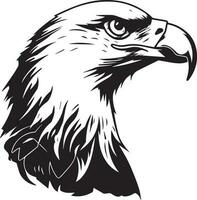 Bald Eagle Black and White Vector Template for Cut and Print