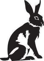 Hare Black and White Vector Template for Cut and Print