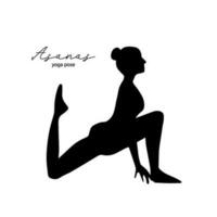 Yoga Pose - asanas - Black Icon Isolated on White Background vector