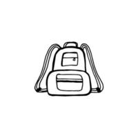 mochila vector bosquejo icono aislado en antecedentes. mano dibujado mochila icono. mochila bosquejo icono para infografía, sitio web o aplicación