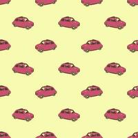 Seamless Pattern of Car on Yellow Background vector