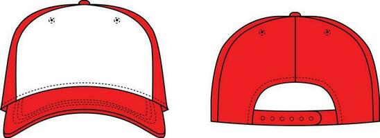 Blank Red truck hat, Cap Mock-Up Vector Outline