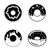 Donuts vector icons set. Baking cookies template. Donut logo idea.