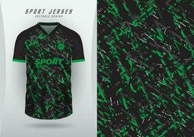 Background for sports jersey, soccer jersey, running jersey, racing jersey, grunge pattern, black and green vector
