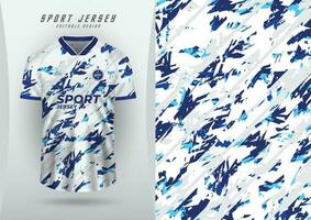 Background for sports jersey, soccer jersey, running jersey, racing jersey, white and blue grunge pattern. vector