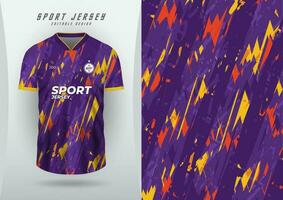 Background for sports jersey, soccer jersey, running jersey, racing jersey, purple and orange-yellow pattern. vector