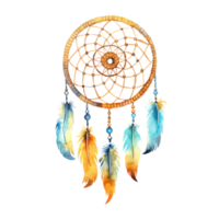 Watercolor dream catcher isolated. Illustration AI Generative png