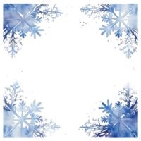 aquarelle flocon de neige Cadre. illustration ai génératif png