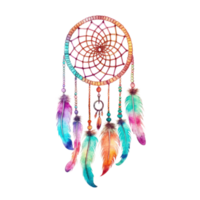 Watercolor dream catcher isolated. Illustration AI Generative png
