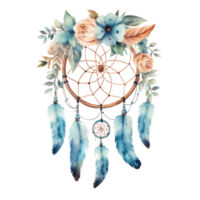 Watercolor dream catcher isolated. Illustration AI Generative png