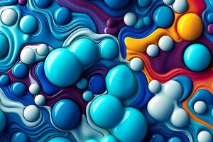 Colorful liquid plastic motion metaball background design. photo