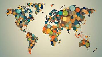 World map coins money background. . photo