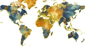 World map military camouflage background. Generative AI. photo