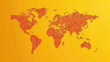 World map sun global warming background. Generative AI. photo