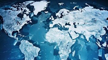 World map ice age background. . photo