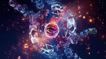 Human cell biology DNA molecular structure. . photo