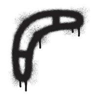 Boomerang icon graffiti with black spray paint vector