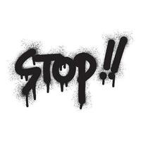 Graffiti stop text with black spray paint vector