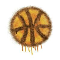 Basketball icon graffiti with spray paint art vector