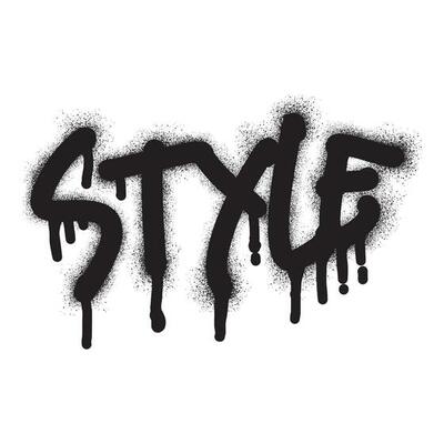 Graffiti style text  with black spray paint