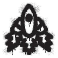 Rocket icon graffiti with black spray paint vector