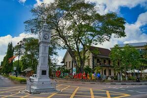 Near the Clock tower in town victoria, new decoration of I Love Seychelles displays in front of the national history museum, Mahe Seychelles photo