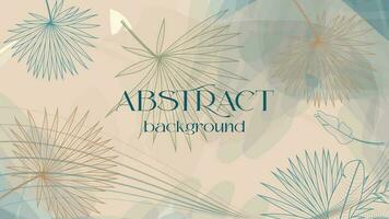 abstract color background and thin line leaves design vector