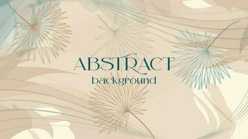 abstract color background and thin line leaves design vector