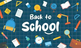 Back to school banner illustration with funny design, good for banner school, ui ux design, landing page vector