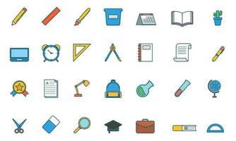 Colorful with outline study icon vector