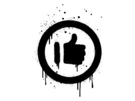 Spray painted graffiti Hand like sign in  black over white. Hand Like drip symbol.  isolated on white background. vector illustration