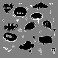 Set of speech bubbles. in white and black color. Vector illustration